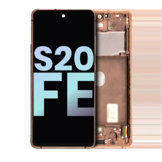 OLED Display mit Rahmen für Samsung Galaxy S20 FE 4G / 5G (Service Pack) (Cloud Orange)
