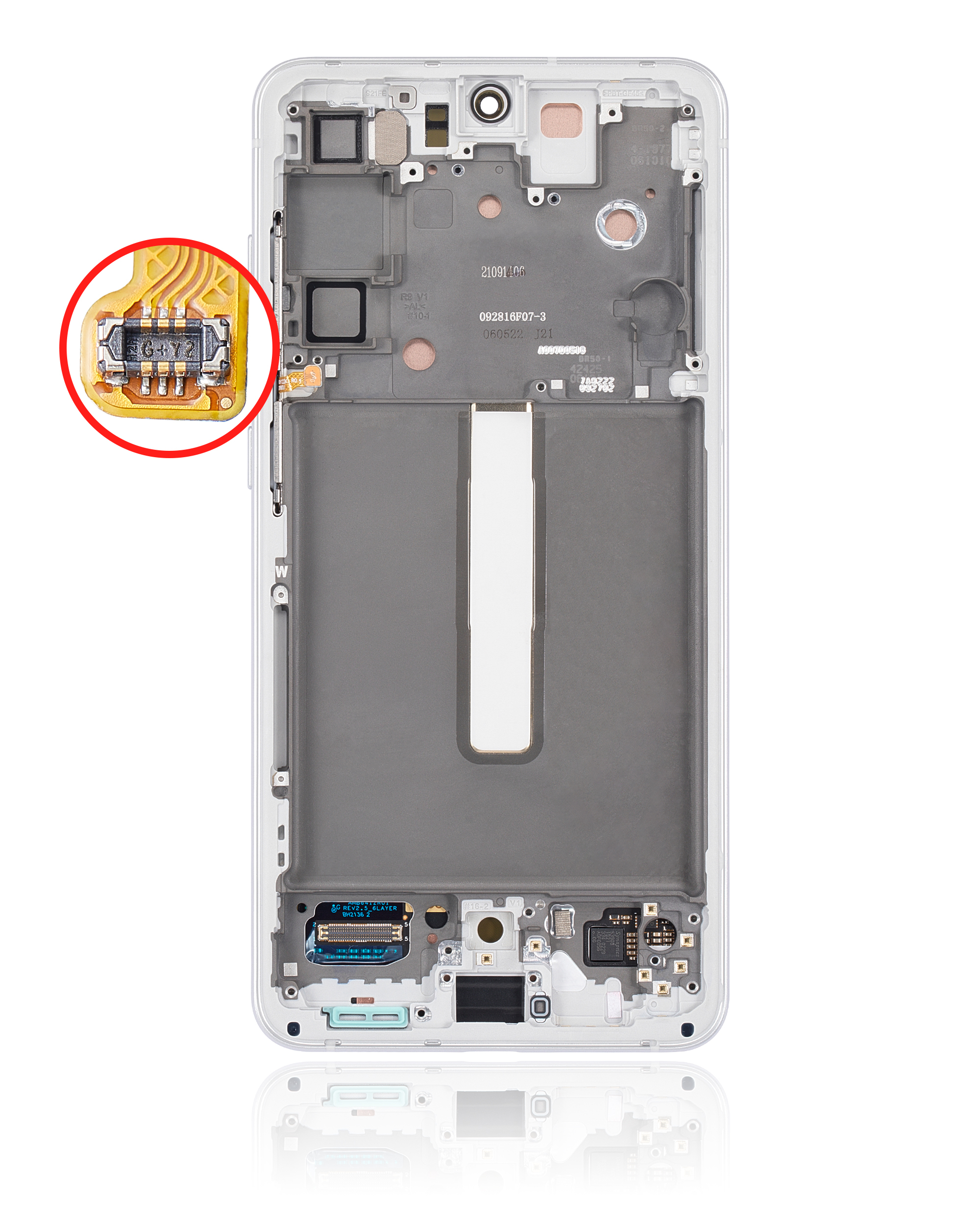 OLED Display mit Rahmen für Samsung Galaxy S21 FE 5G (US & International Version) (Service Pack) (White (Weiß)) – Bild 4