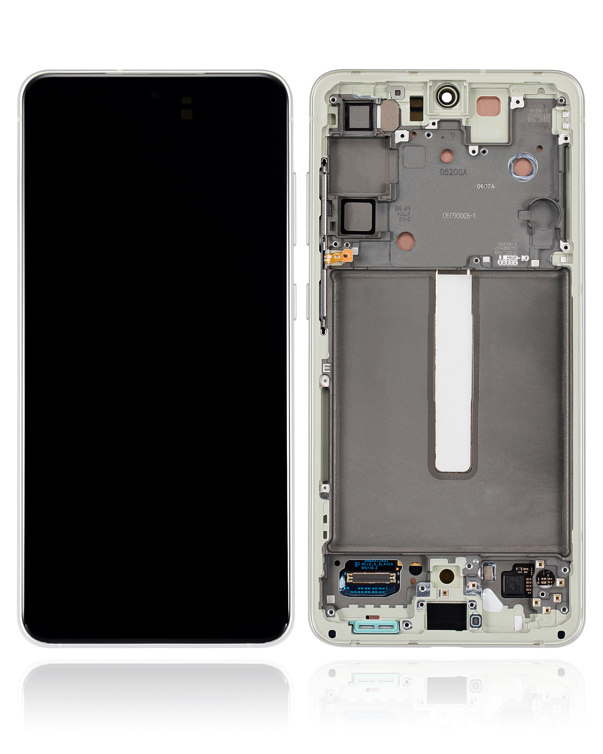 OLED Display mit Rahmen für Samsung Galaxy S21 FE 5G (US & International Version) (Service Pack) (Olive Green) – Bild 2