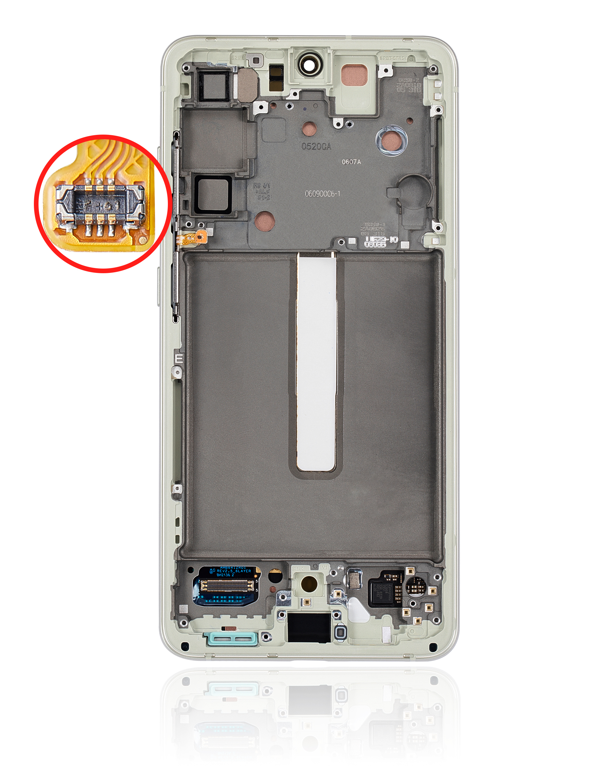OLED Display mit Rahmen für Samsung Galaxy S21 FE 5G (US & International Version) (Service Pack) (Olive Green) – Bild 4