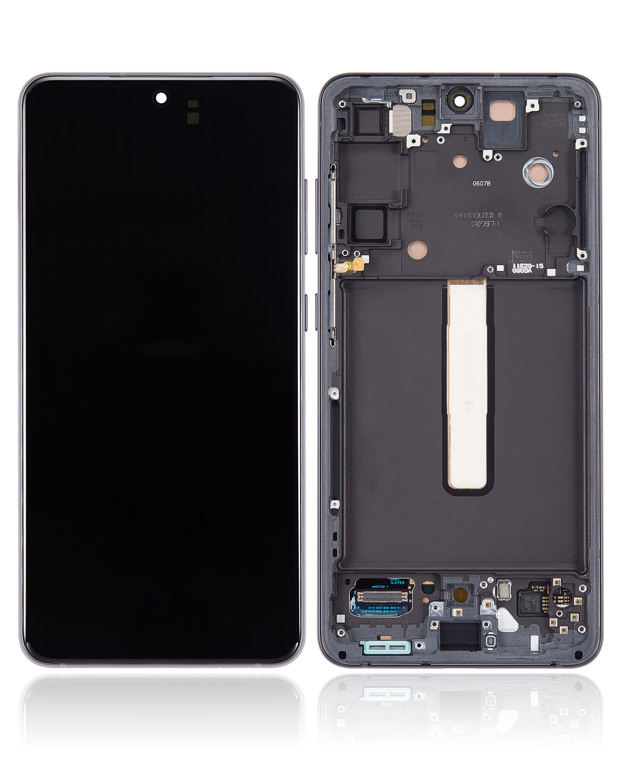 OLED Display mit Rahmen für Samsung Galaxy S21 FE 5G (US & International Version) (Service Pack) (Graphite) – Bild 2