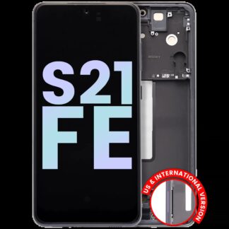 OLED Display mit Rahmen für Samsung Galaxy S21 FE 5G (US & International Version) (Service Pack) (Graphite)