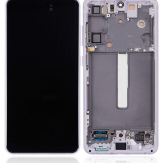 OLED Display mit Rahmen für Samsung Galaxy S21 FE 5G (US & International Version) (Service Pack) (Lavender)