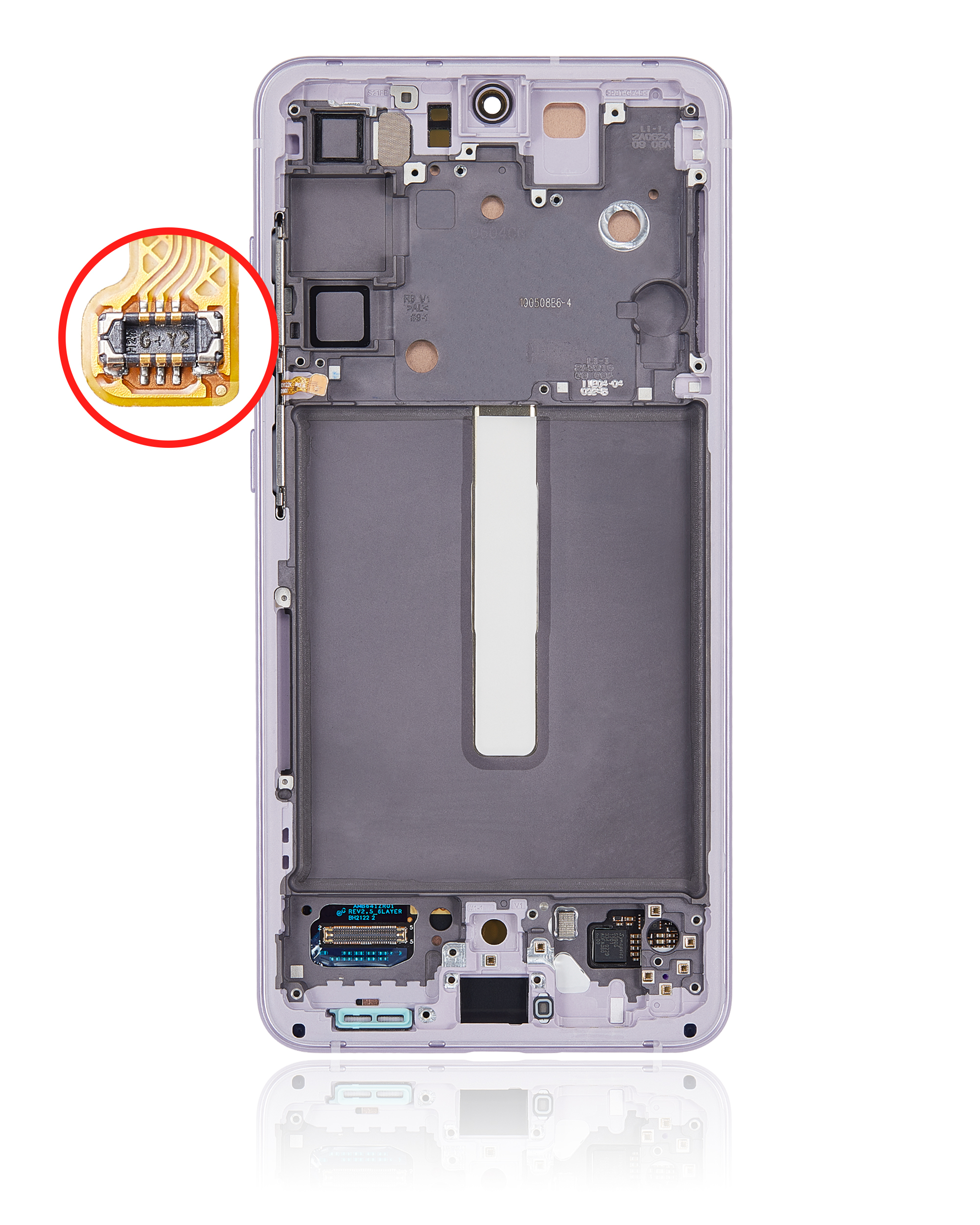 OLED Display mit Rahmen für Samsung Galaxy S21 FE 5G (US & International Version) (Service Pack) (Lavender) – Bild 4