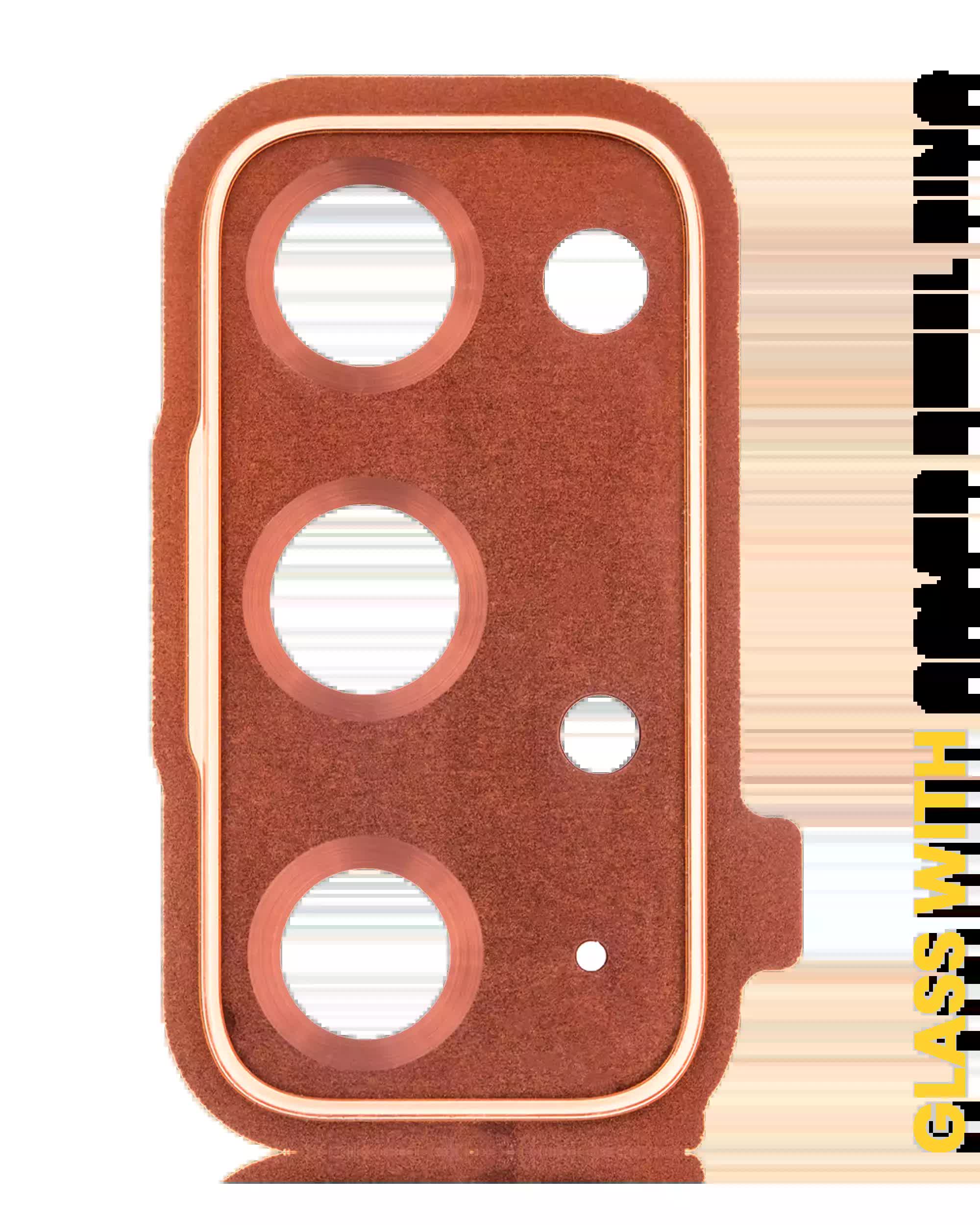Rückkamera-Glas mit Abdeckung Blendenring für Samsung Galaxy S20 FE 4G / 5G (Cloud Orange)