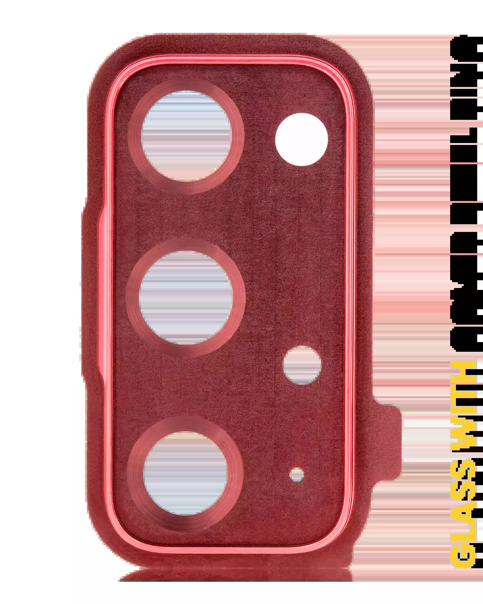 Rückkamera-Glas mit Abdeckung Blendenring für Samsung Galaxy S20 FE 4G / 5G (Cloud Red)