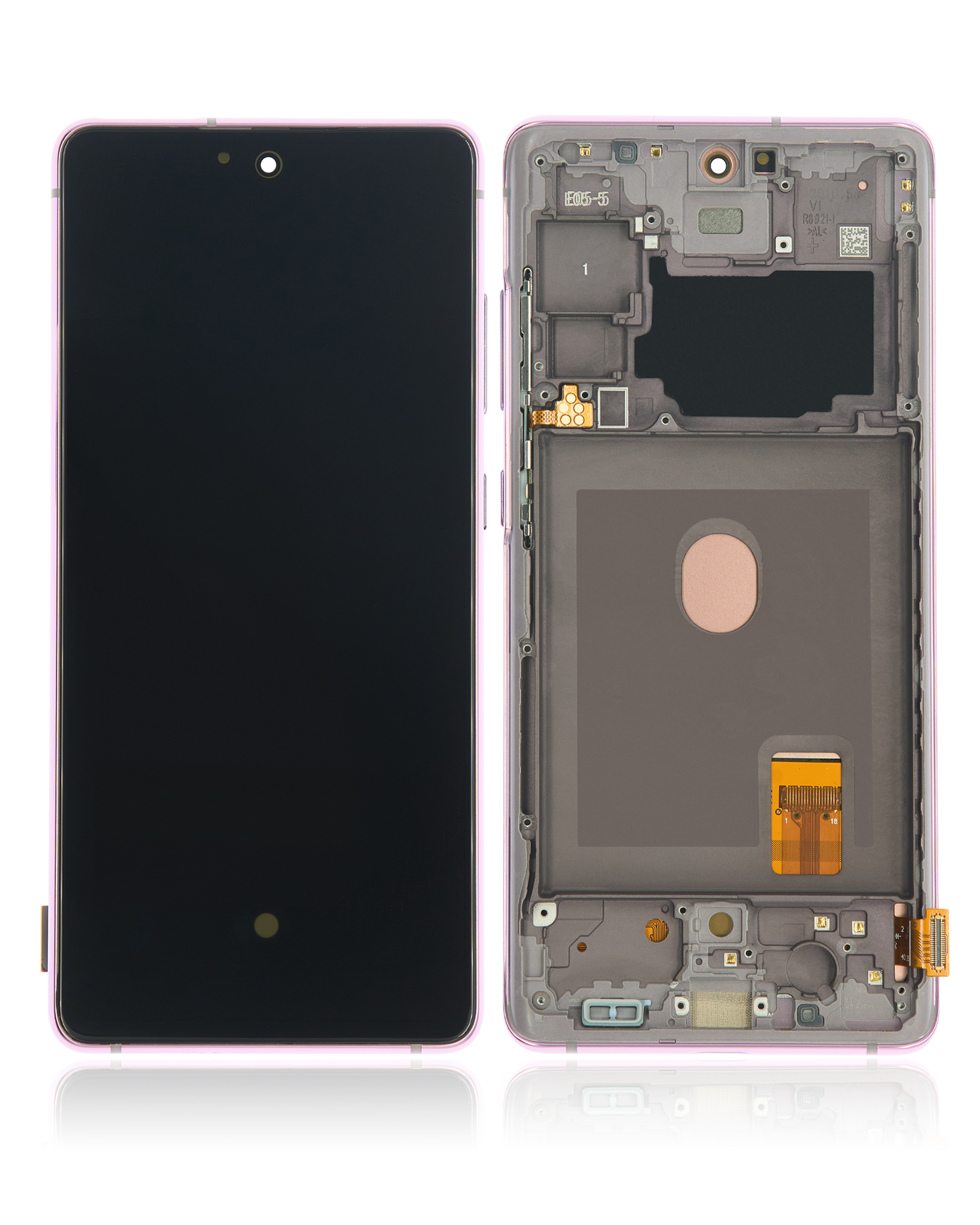 OLED Display mit Rahmen für Samsung Galaxy S20 FE 4G / 5G (Aftermarket Plus) (Cloud Lavender) – Bild 2