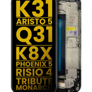 LCD Display mit Rahmen für LG K31 / Aristo 5 / Q31 / LG K8X / LG Phoenix 5 / LG Risio 4 / Tribute Monarch (professionell aufgearbeitet)