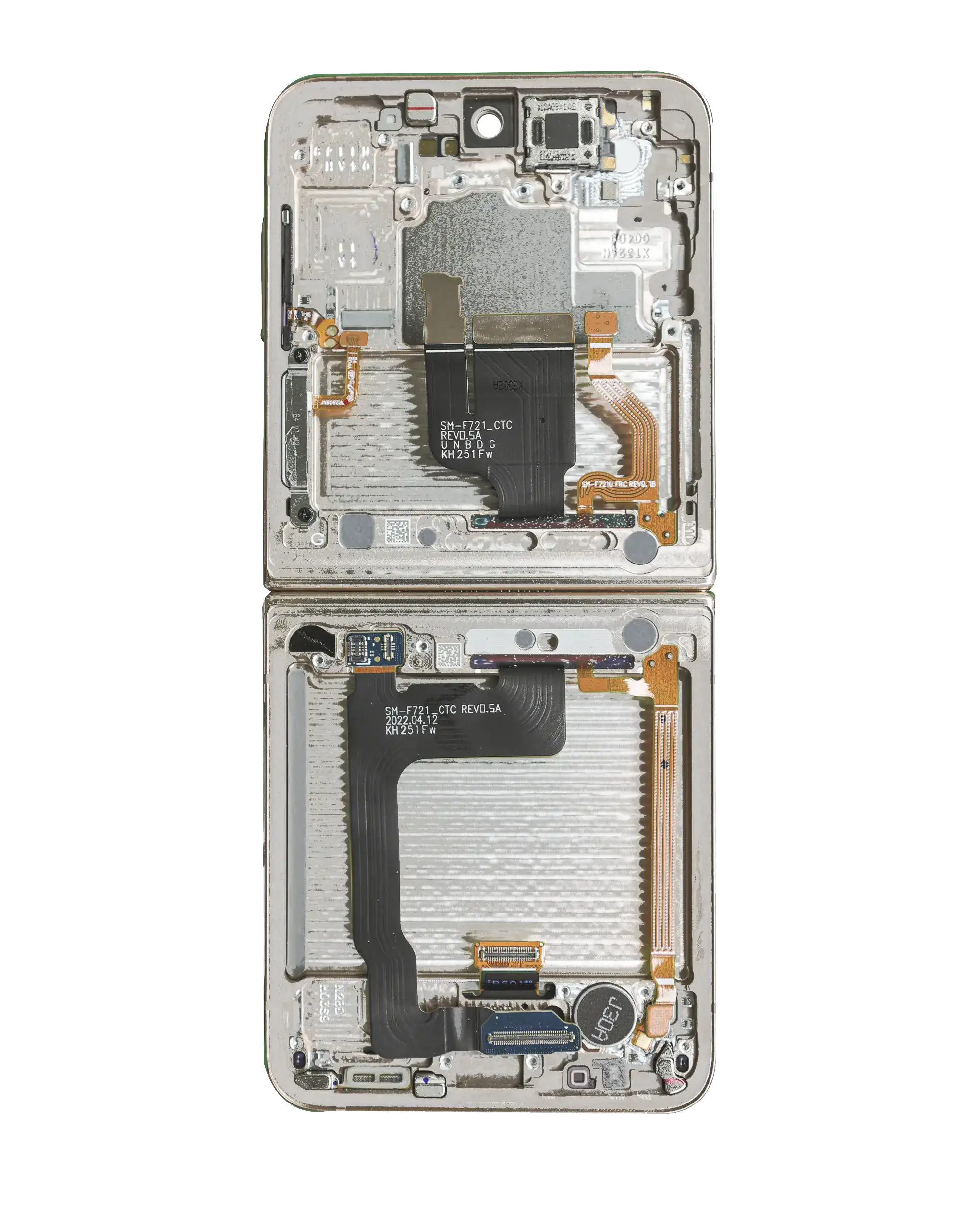 Inner OLED Display mit Rahmen für Samsung Galaxy Z Flip 4 5G (US & International) (Service Pack) (White (Weiß)) – Bild 3
