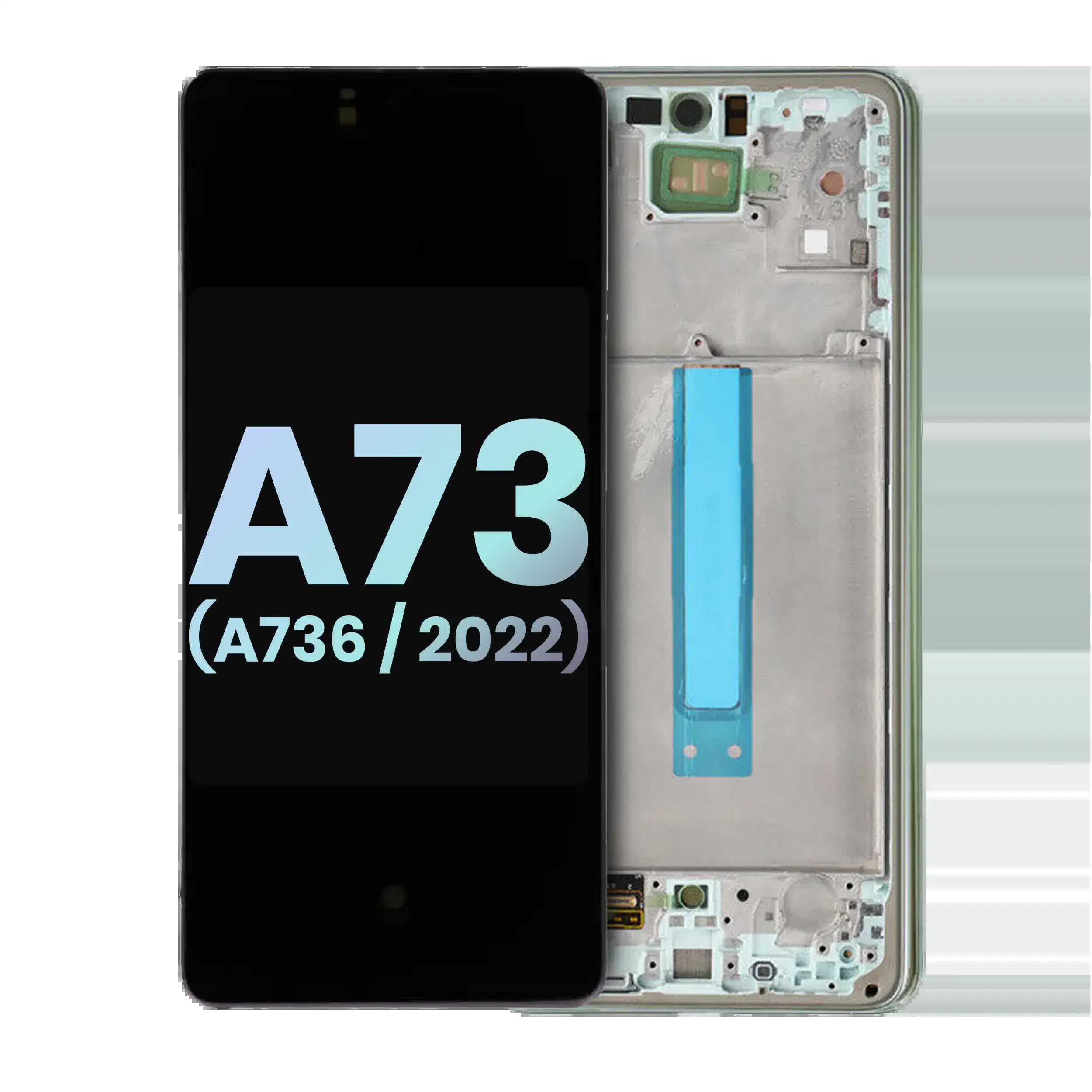 OLED Display mit Rahmen für Samsung Galaxy A73 5G (A736 / 2022) (Service Pack) (Mint)