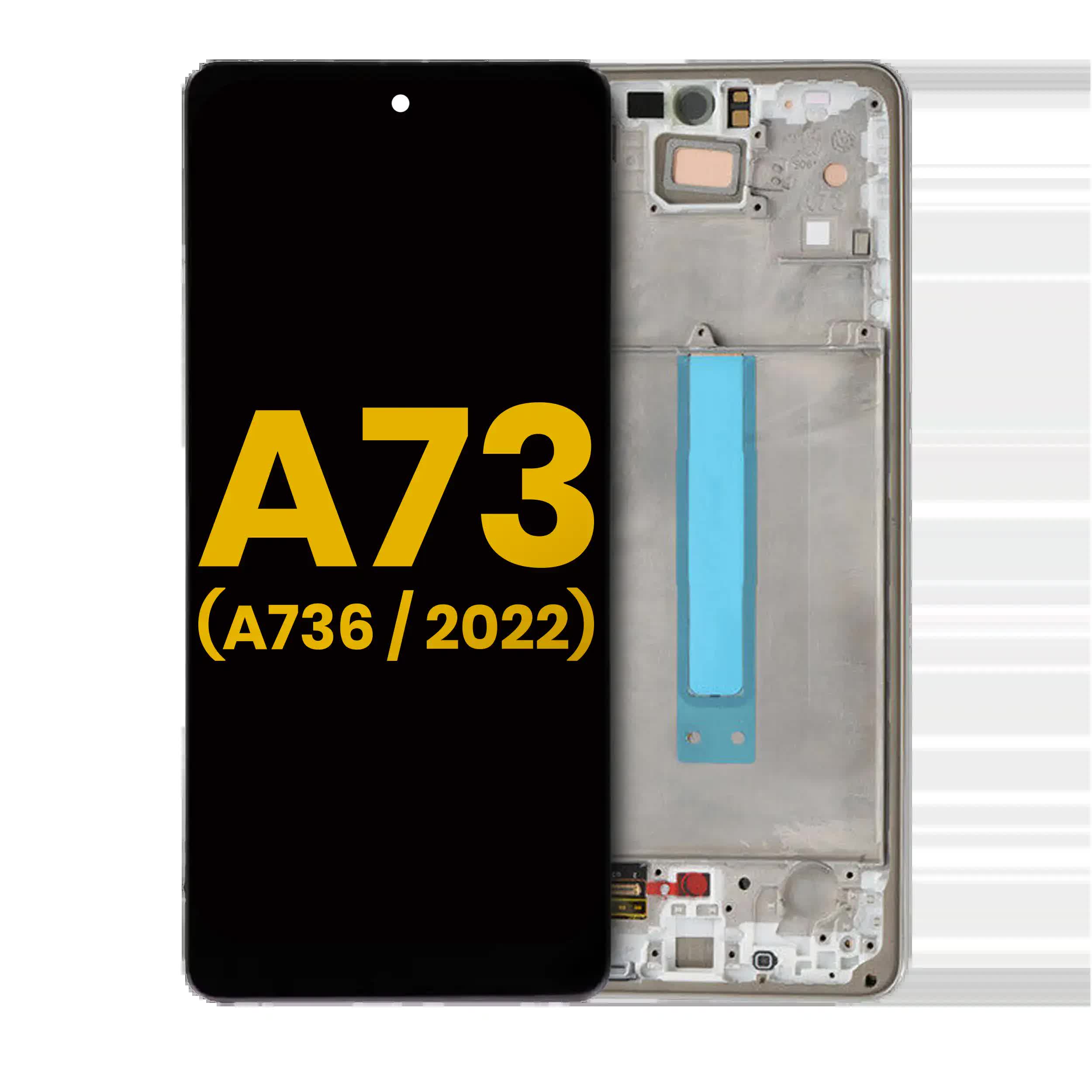 OLED Display mit Rahmen für Samsung Galaxy A73 5G (A736 / 2022) (professionell aufgearbeitet) (White (Weiß))