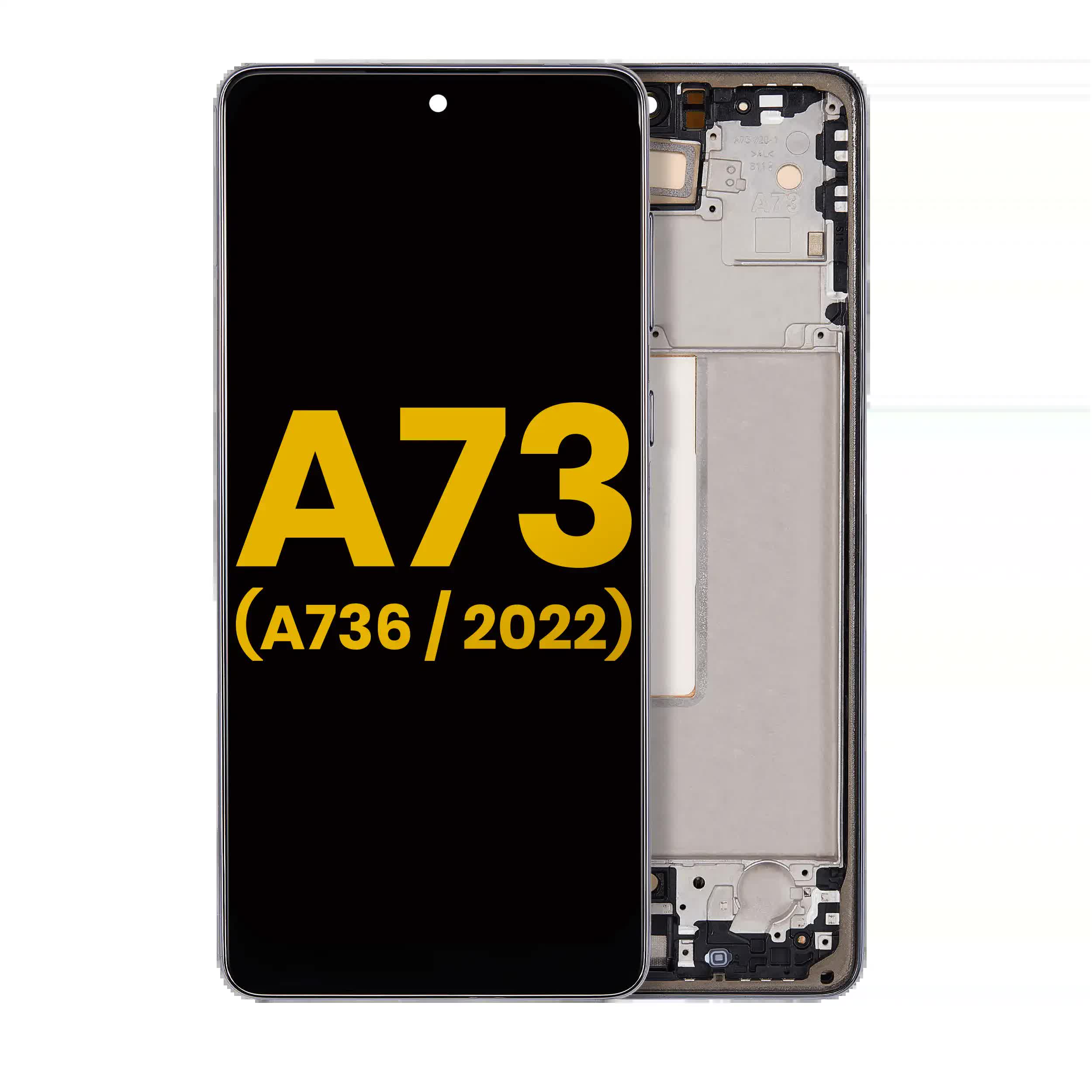 OLED Display mit Rahmen für Samsung Galaxy A73 5G (A736 / 2022) (professionell aufgearbeitet) (Gray (Grau))