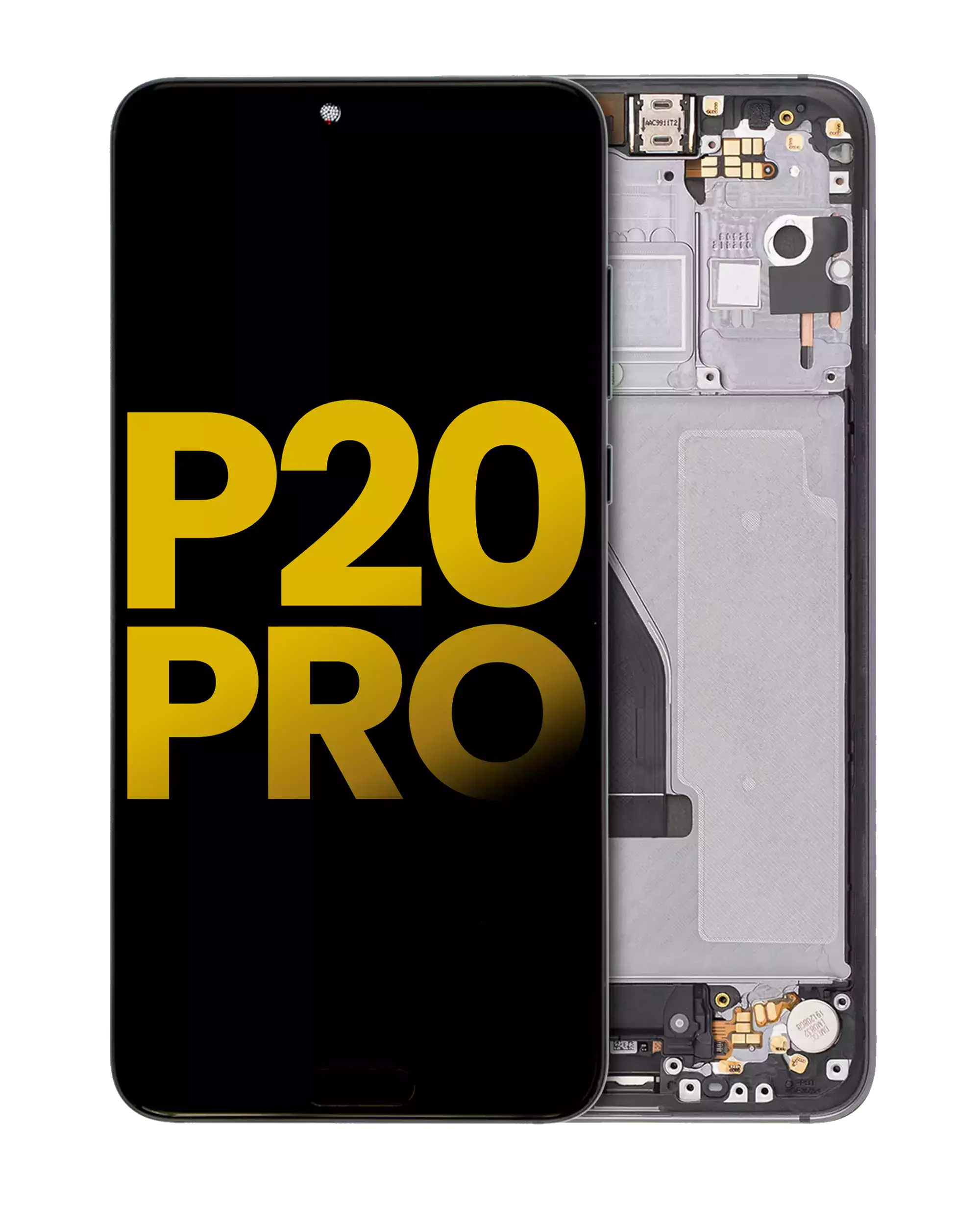 OLED Display mit Rahmen für Huawei P40 Pro (professionell aufgearbeitet) (Black (Schwarz)) – Bild 4