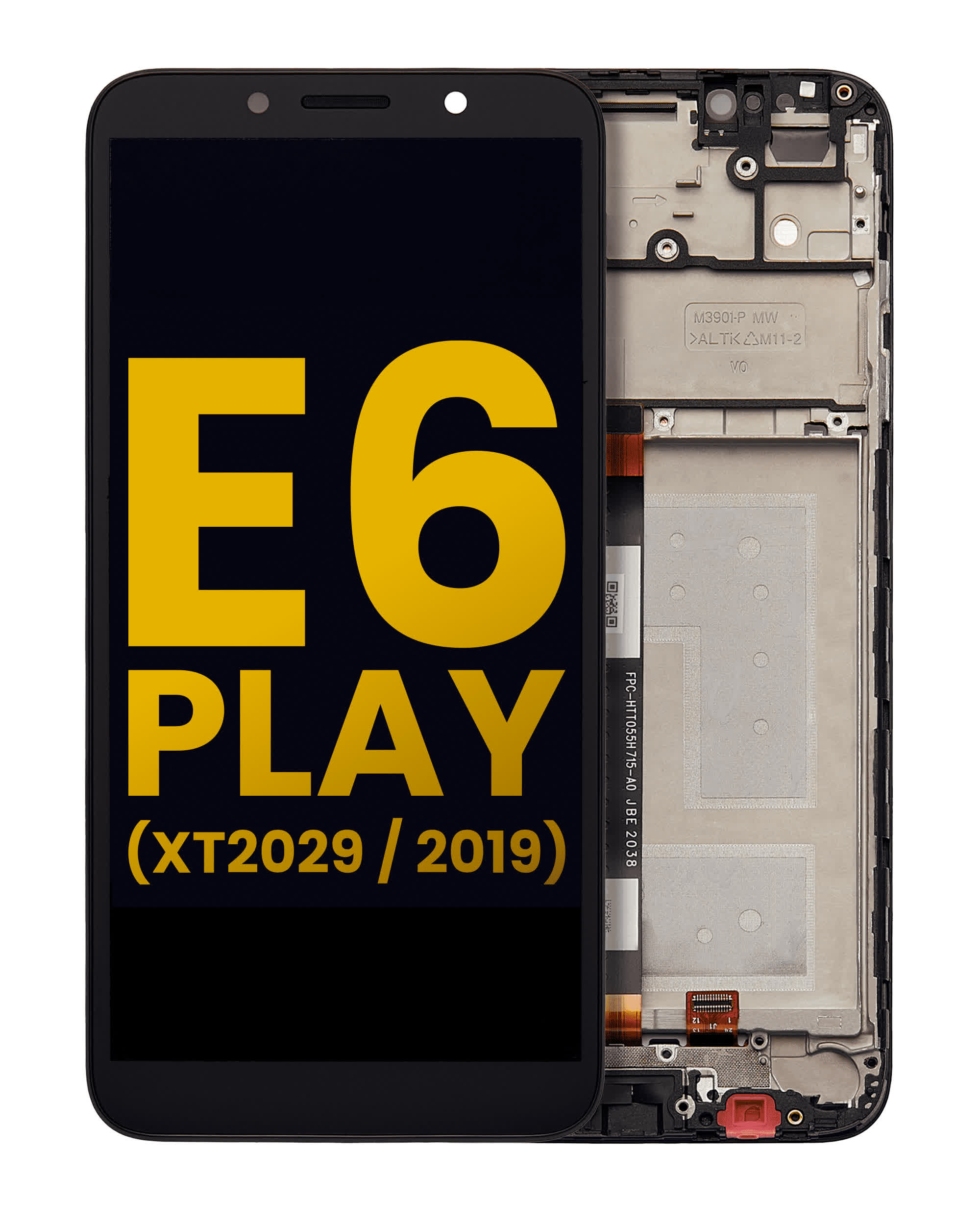 LCD Display mit Rahmen für Motorola Moto E6 Play (XT2029 / 2019) (professionell aufgearbeitet)