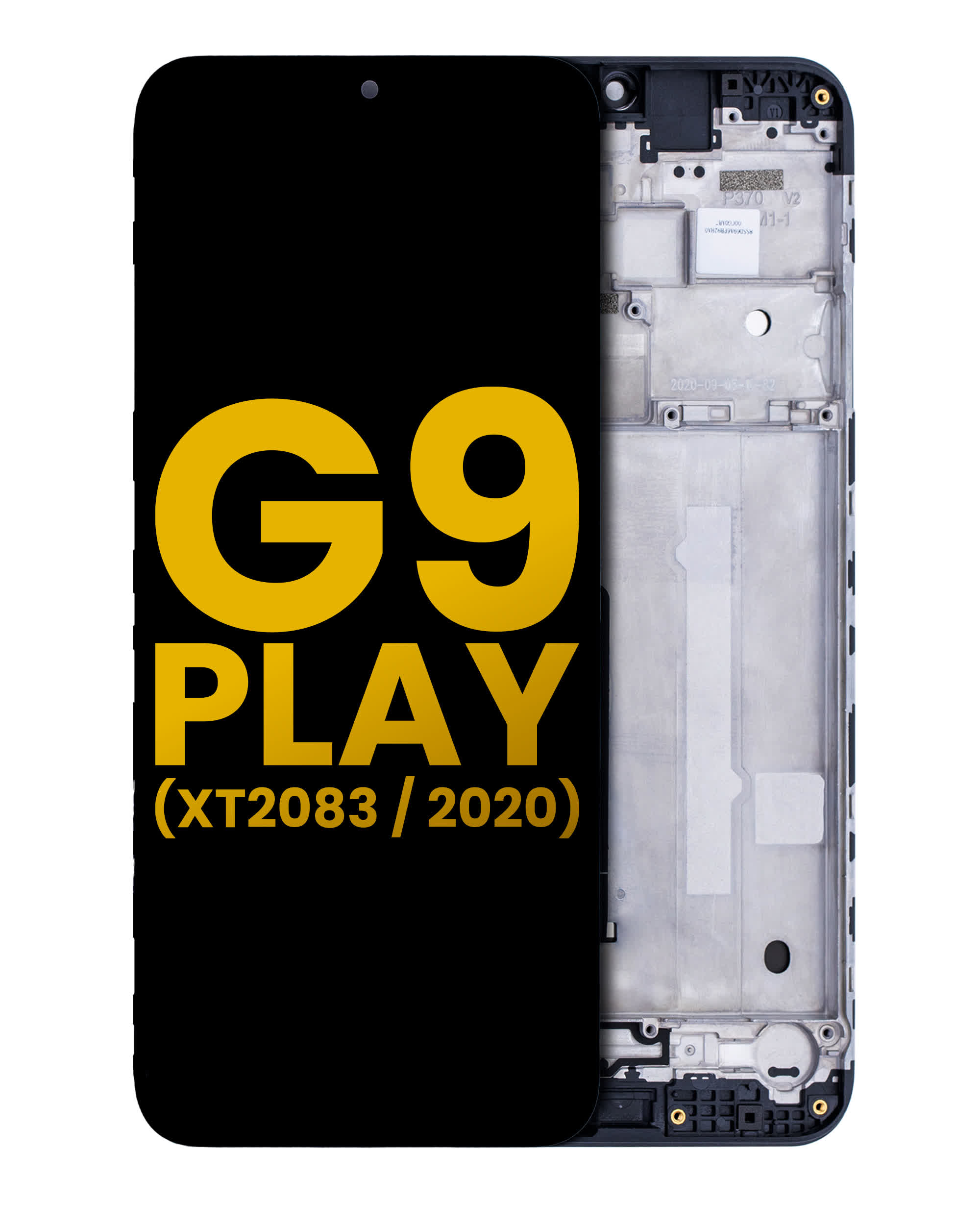 LCD Display mit Rahmen für Motorola Moto G9 Play (XT2083 / 2020) (professionell aufgearbeitet)