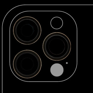 Rückkamera-Glas mit Halterung und Blende für iPhone 12 Pro (3-teiliges Set) (Aftermarket Plus) (Gold)