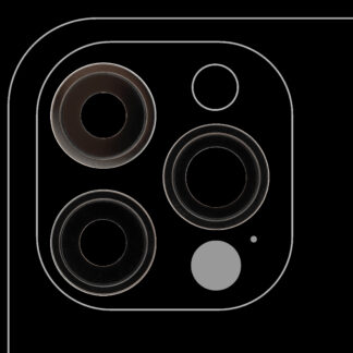 Rückkamera-Glas mit Halterung und Blende für iPhone 12 Pro (3-teiliges Set) (Aftermarket Plus) (Graphite)