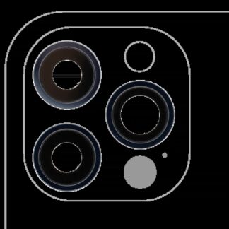 Rückkamera-Glas mit Halterung und Blende für iPhone 12 Pro (3-teiliges Set) (Aftermarket Plus) (Pacific Blue)