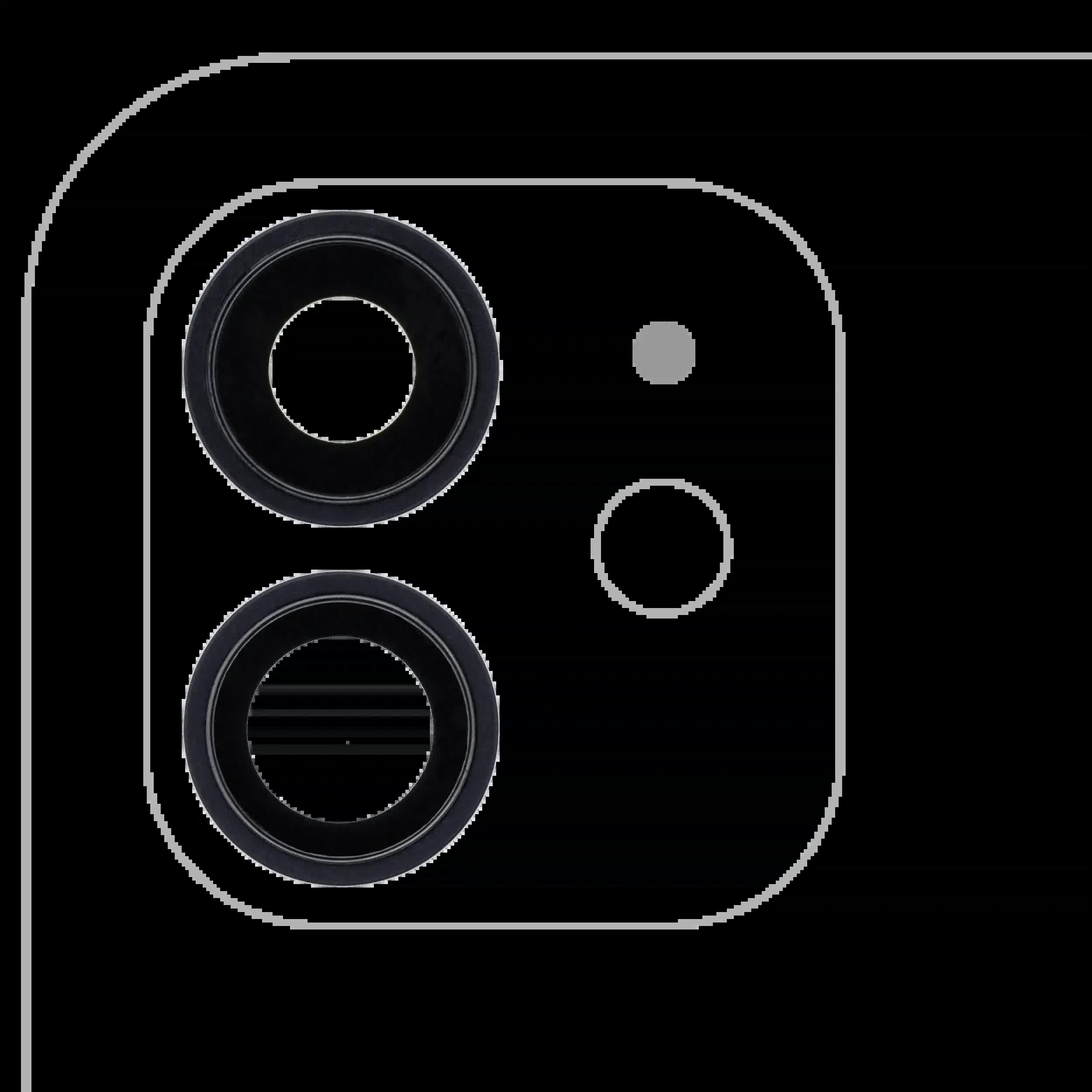 Rückkamera-Glas mit Halterung und Blende für iPhone 12 / 12 Mini (Aftermarket Plus) (Black (Schwarz)) (10er-Pack)
