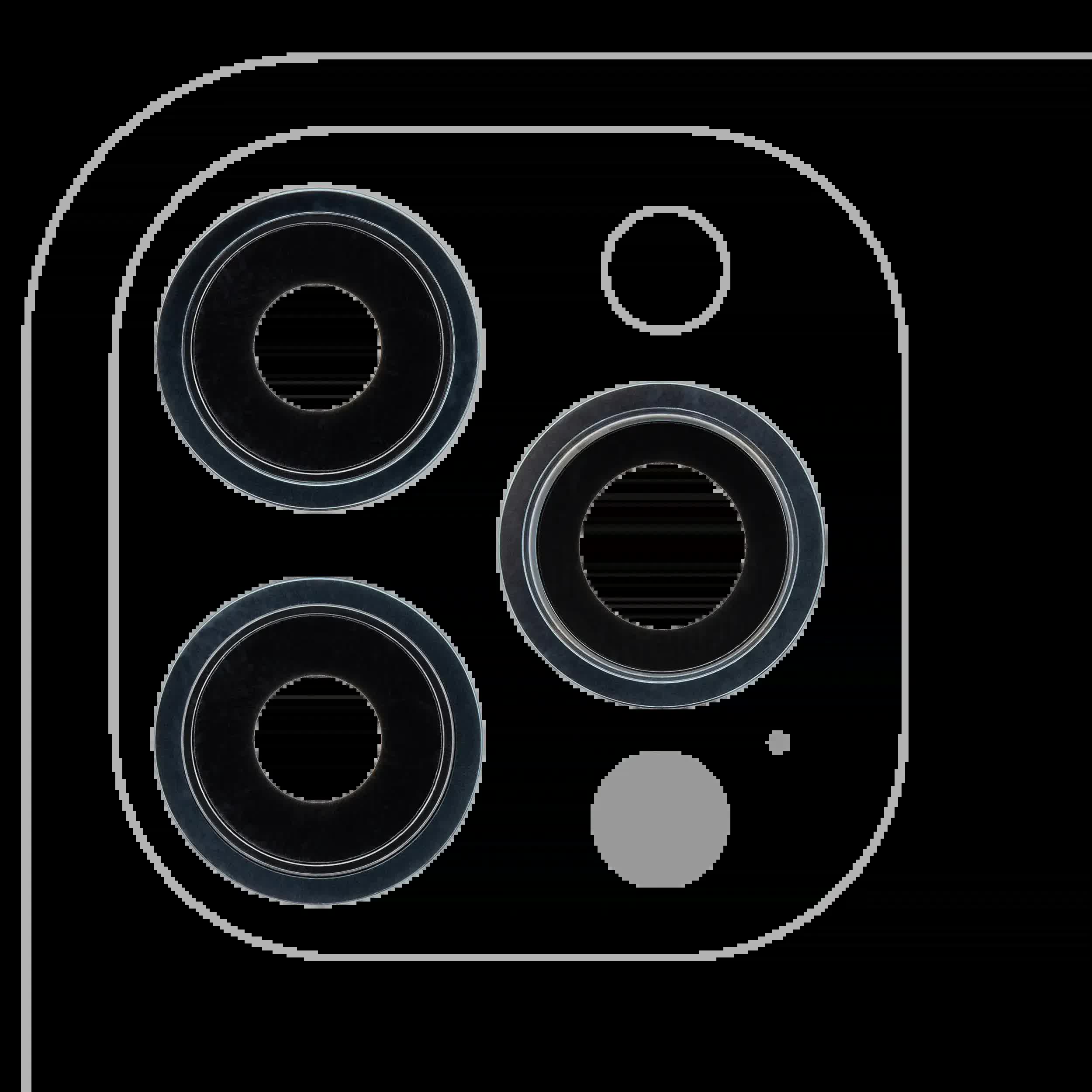 Rückkamera-Glas mit Halterung und Blende für iPhone 12 Pro Max (3-teiliges Set) (Real Sapphire) (Premium) (Pacific Blue)
