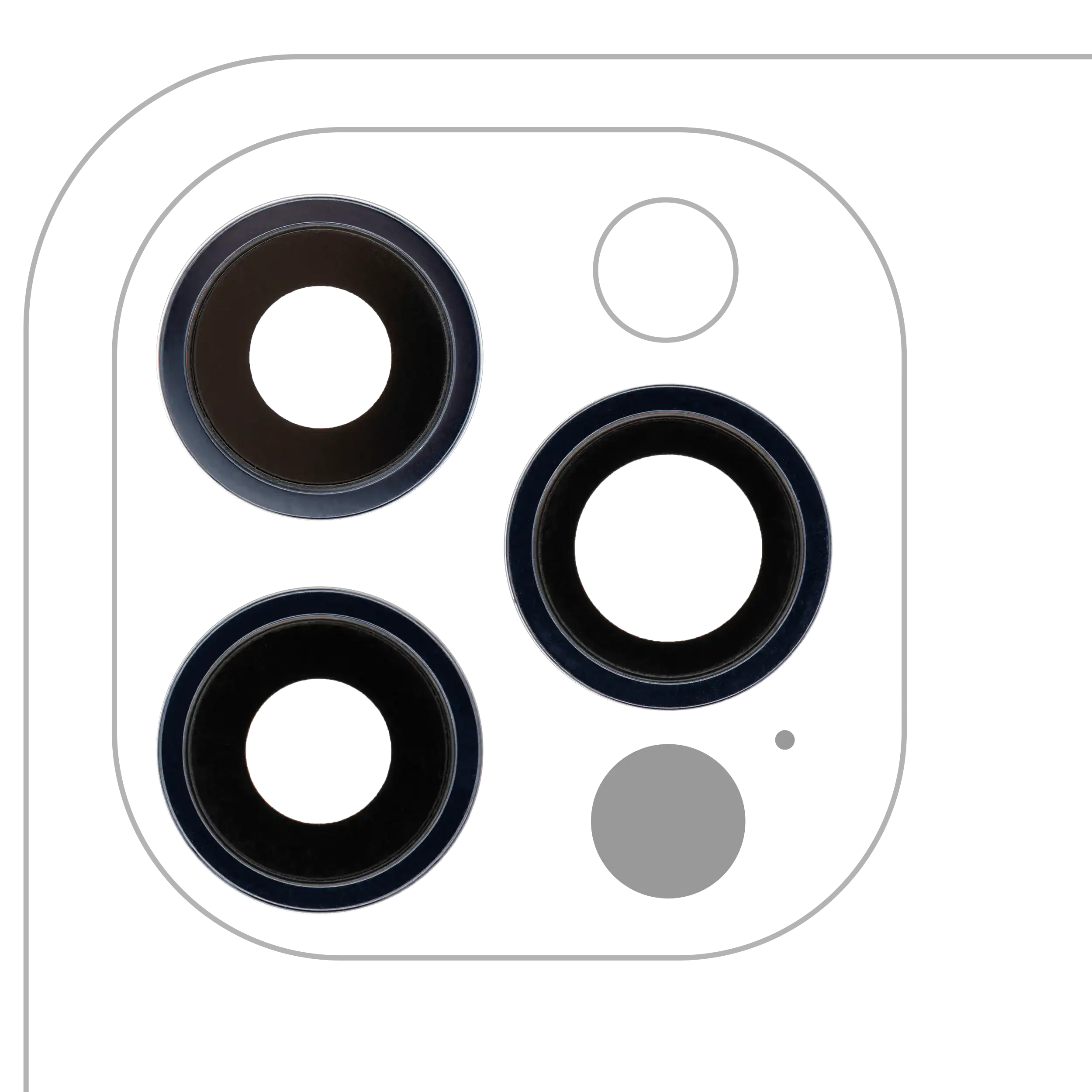 Rückkamera-Glas mit Halterung und Blende für iPhone 12 Pro (3-teiliges Set) (Real Sapphire) (Premium) (Graphite) – Bild 6