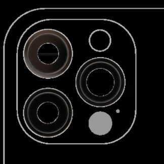 Rückkamera-Glas mit Halterung und Blende für iPhone 12 Pro (3-teiliges Set) (Real Sapphire) (Premium) (Graphite)
