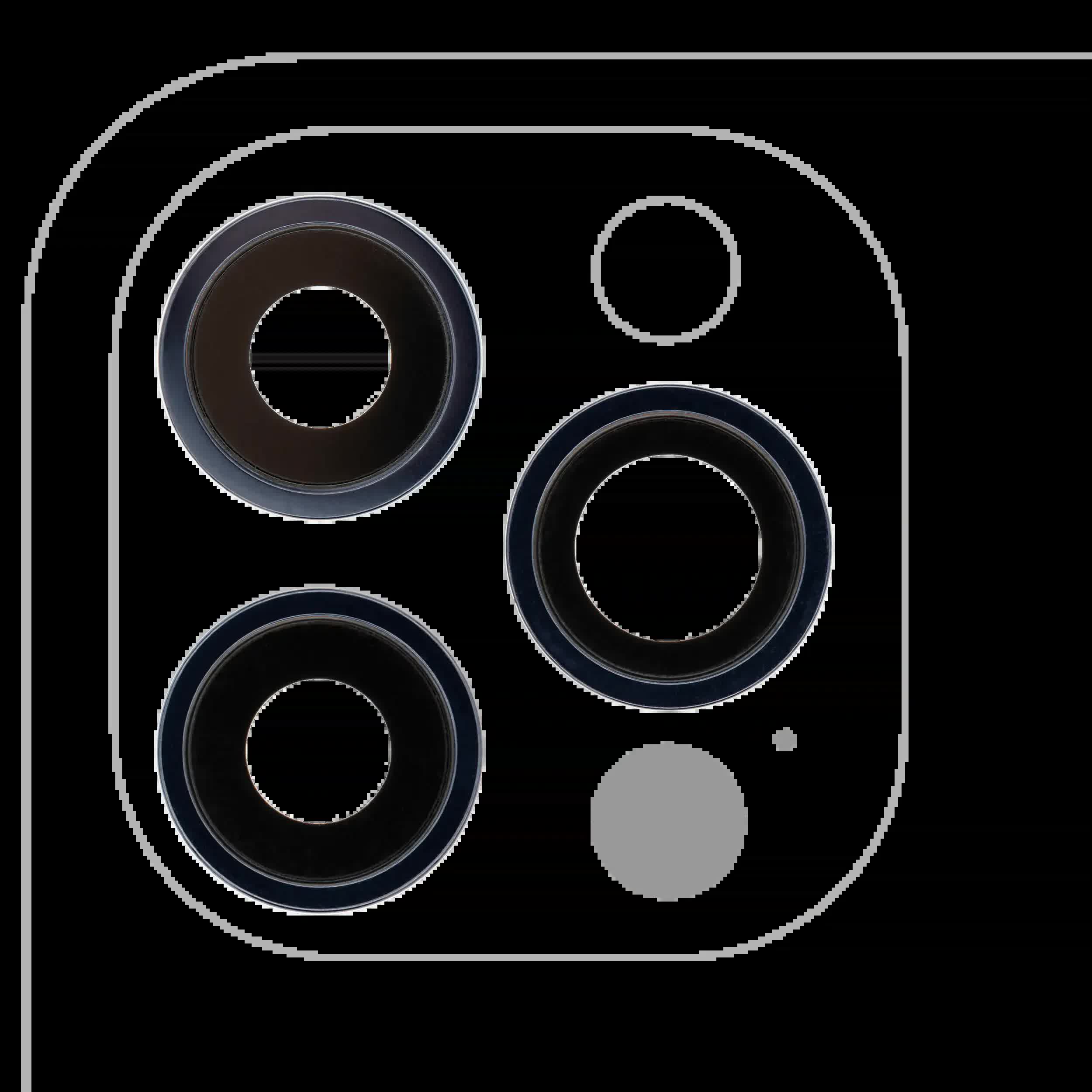 Rückkamera-Glas mit Halterung und Blende für iPhone 12 Pro (3-teiliges Set) (Real Sapphire) (Premium) (Pacific Blue)