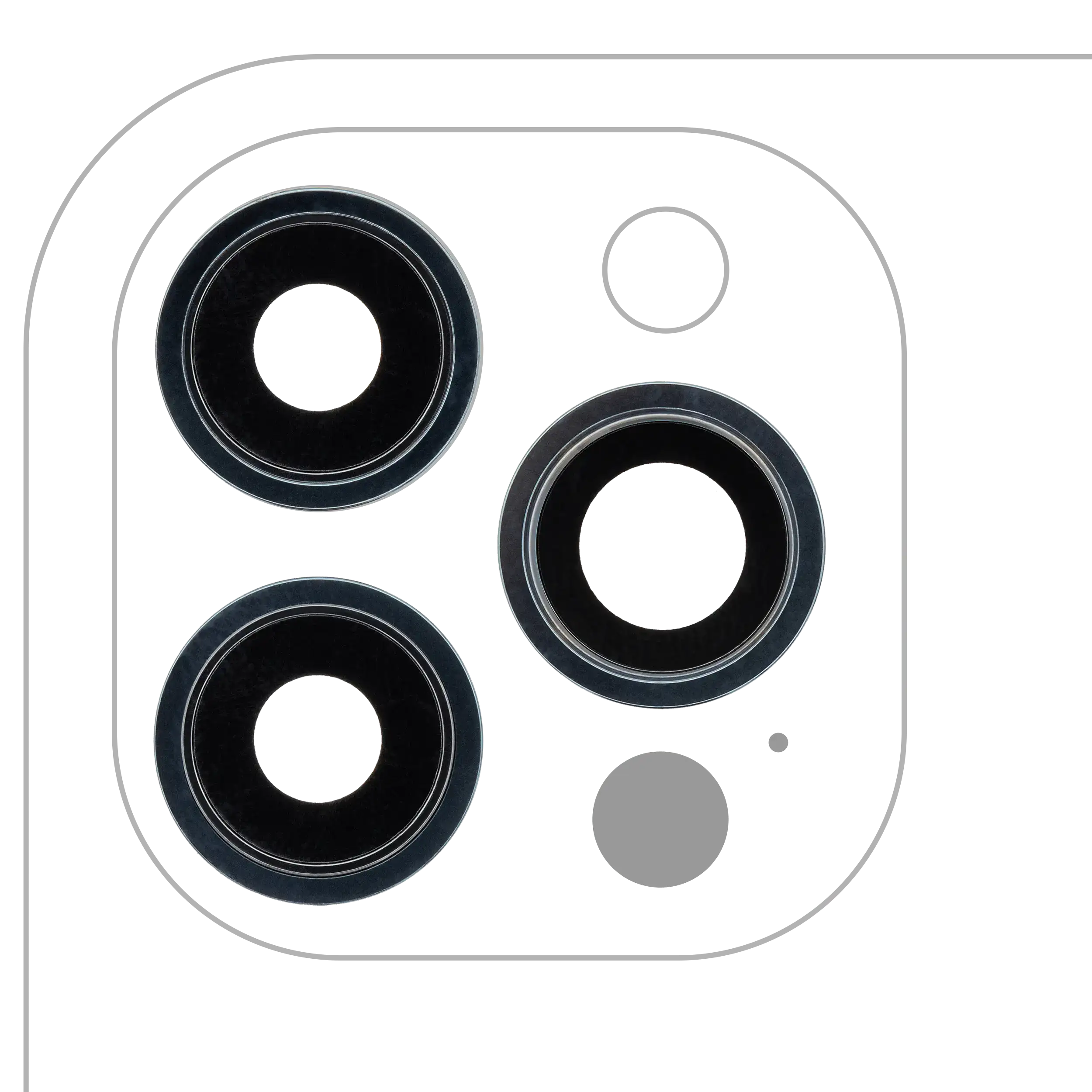 Rückkamera-Glas (nur Glas) mit Klebefolie für iPhone 12 Pro Max (3-teiliges Set) (Aftermarket Plus) – Bild 4