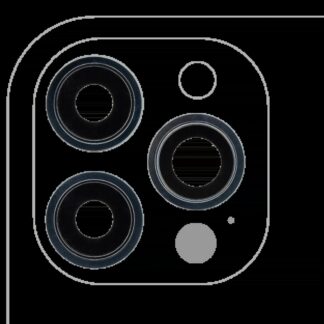 Rückkamera-Glas mit Halterung und Blende für iPhone 12 Pro Max (3-teiliges Set) (Aftermarket Plus) (Pacific Blue)