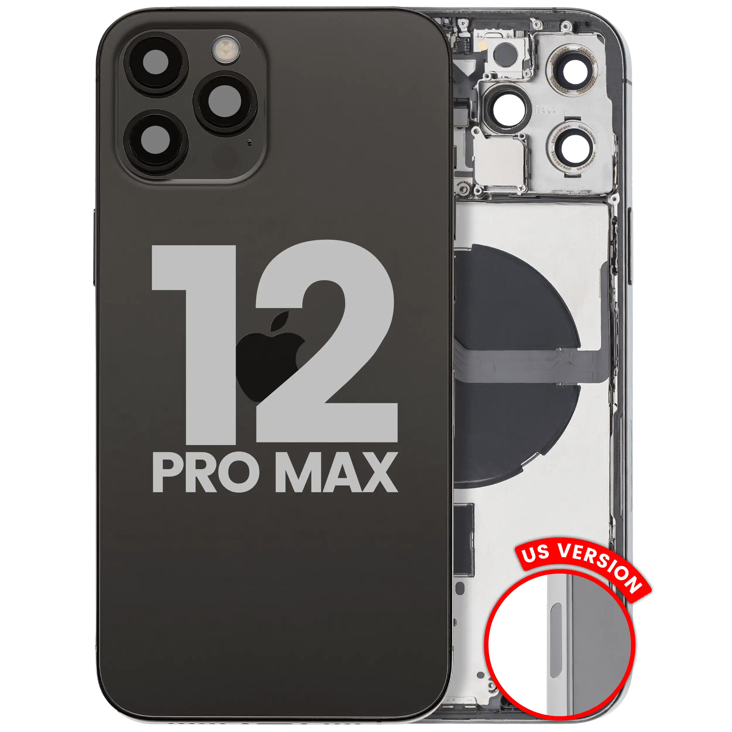 Rückgehäuse mit Kleinteilen für iPhone 12 Pro Max (EU / globale Version) (ausgebautes Originalteil: Grade C) (Silver (Silber)) – Bild 4