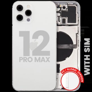 Rückgehäuse mit Kleinteilen für iPhone 12 Pro Max (EU / globale Version) (ausgebautes Originalteil: Grade C) (Silver (Silber))
