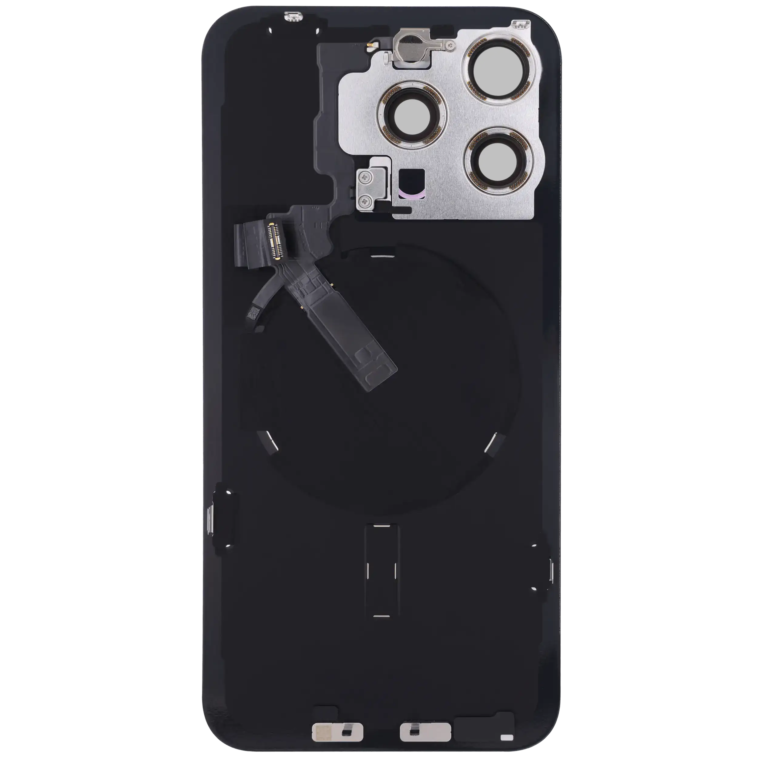 Rückglas mit MagSafe Magnet & NFC & Taschenlampen-Flexkabel für IPhone 15 Pro Max (Original) (Natural Titanium) – Bild 4