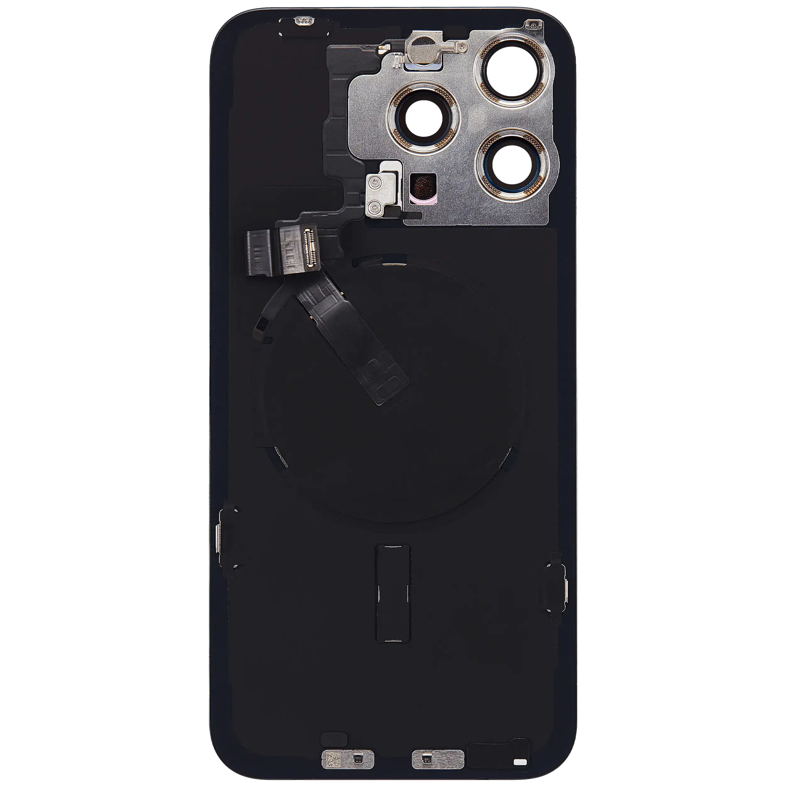 Rückglas mit MagSafe Magnet & NFC & Taschenlampen-Flexkabel für IPhone 15 Pro Max (Original) (Black Titanium) – Bild 4