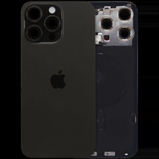 Rückglas mit MagSafe Magnet & NFC & Taschenlampen-Flexkabel für IPhone 15 Pro Max (Original) (Black Titanium)