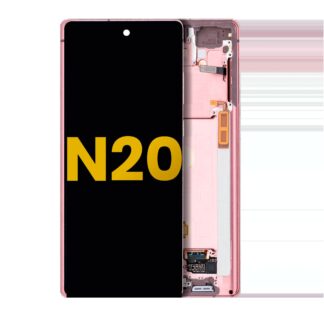 OLED Display mit Rahmen für Samsung Galaxy Note 20 5G (professionell aufgearbeitet) (Mystic Bronze)