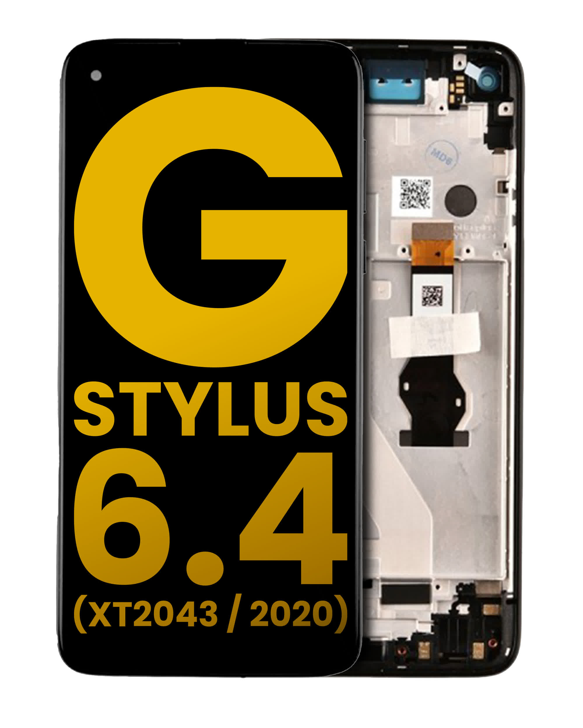 LCD Display mit Rahmen für Motorola Moto G Stylus 6.4" (XT2043 / 2020) (professionell aufgearbeitet) (Mystic Indigo)
