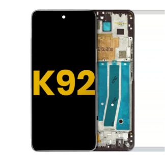 LCD Display mit Rahmen für LG K92 5G (professionell aufgearbeitet) (Titan Gray)