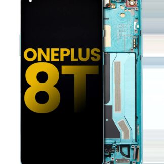 OLED Display mit Rahmen für OnePlus 8T (professionell aufgearbeitet) (Aquamarine Green)