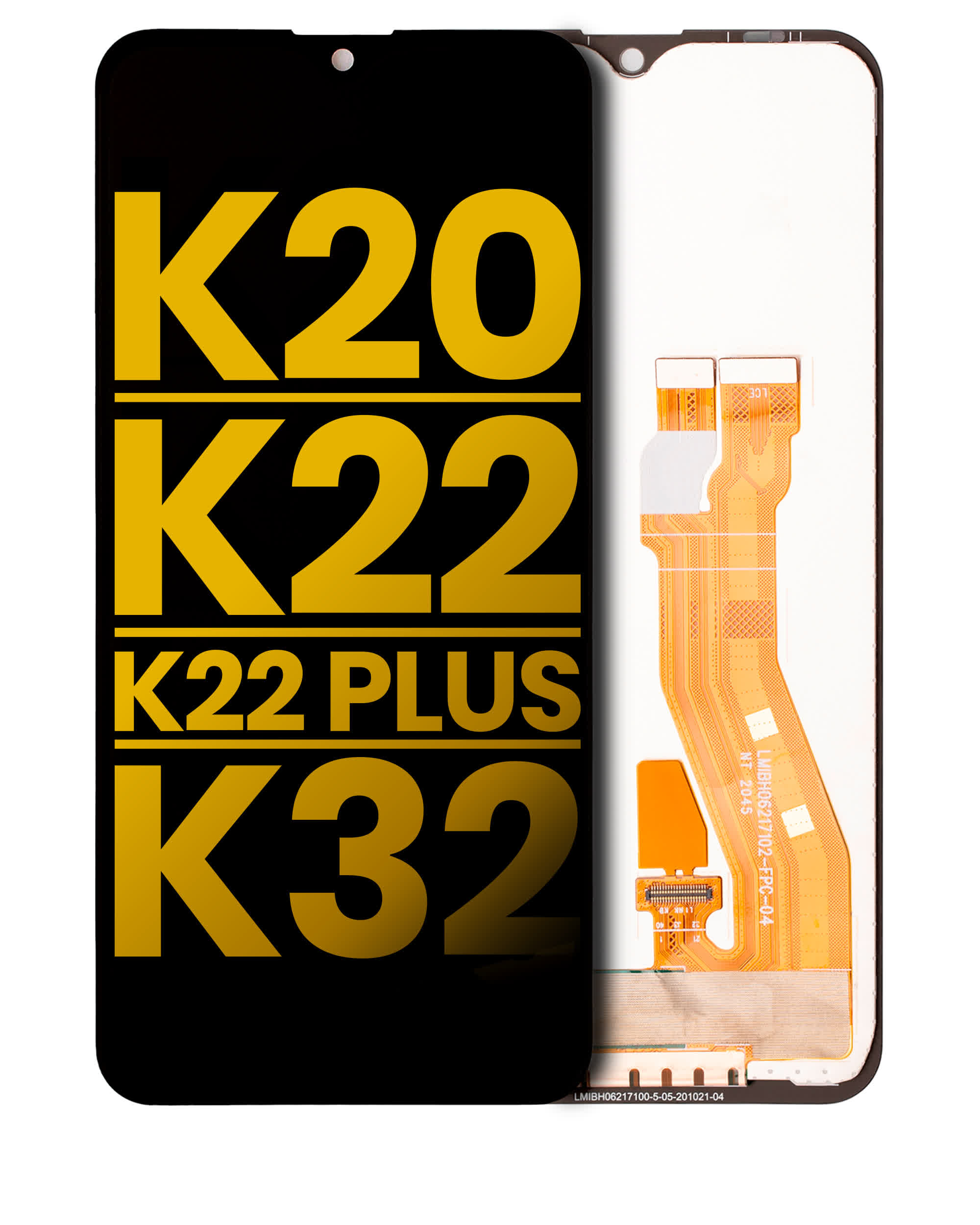 LCD Display ohne Rahmen für LG K20 (2020) / K22 / K22 Plus (K220) / K32 (professionell aufgearbeitet) (Black (Schwarz))