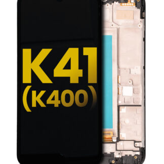 LCD Display mit Rahmen für LG K41 (K400) (professionell aufgearbeitet) (Black (Schwarz))
