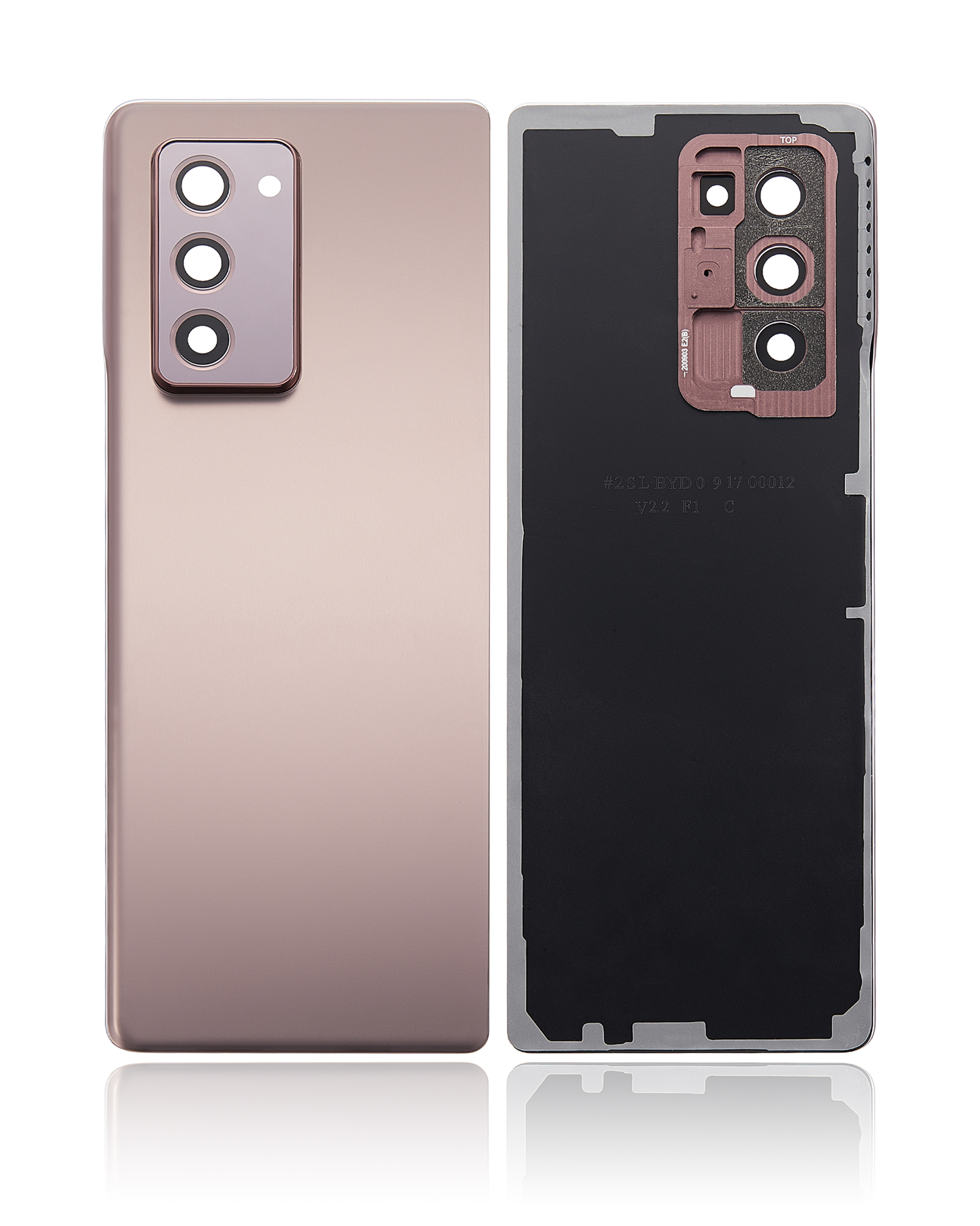 Rückdeckelglas mit Kameraglas für Samsung Galaxy Z Fold 2 5G (Aftermarket Plus) (Mystic Bronze) – Bild 2