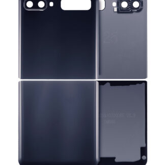 oben und unten Rückdeckelglas mit Kameraglas für Samsung Galaxy Z Flip 4G (F700) / Z Flip 5G (F707) (Aftermarket Plus) (Mirror Black)