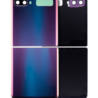 oben und unten Rückdeckelglas mit Kameraglas für Samsung Galaxy Z Flip 4G (F700) / Z Flip 5G (F707) (Aftermarket Plus) (Mirror Purple)