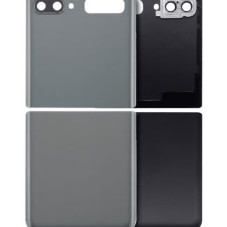 oben und unten Rückdeckelglas mit Kameraglas für Samsung Galaxy Z Flip 4G (F700) / Z Flip 5G (F707) (Aftermarket Plus) (Mystic Gray)