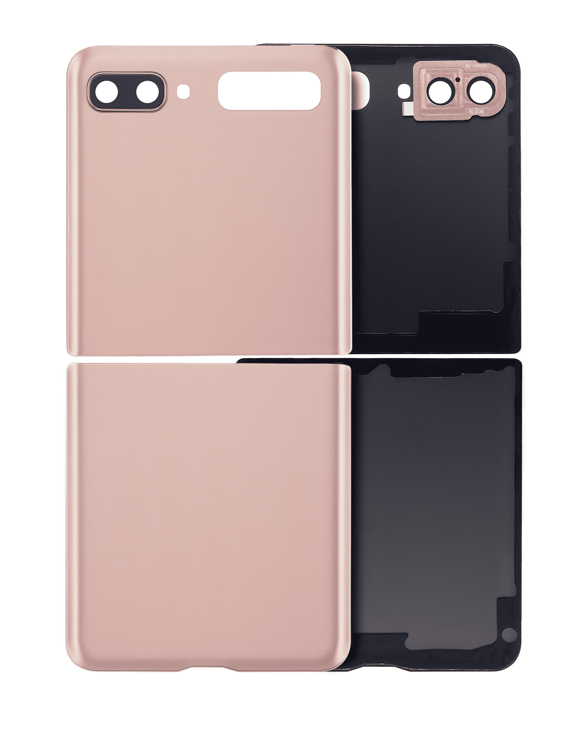 oben und unten Rückdeckelglas mit Kameraglas für Samsung Galaxy Z Flip 4G (F700) / Z Flip 5G (F707) (Aftermarket Plus) (Mystic Bronze)