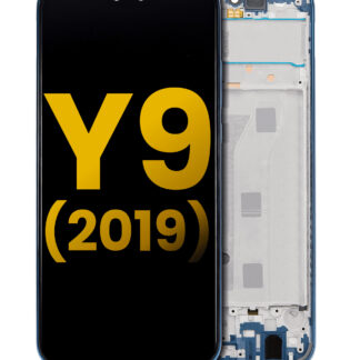 LCD Display mit Rahmen für Huawei Y9 (2019) (professionell aufgearbeitet) (Sapphire Blue)