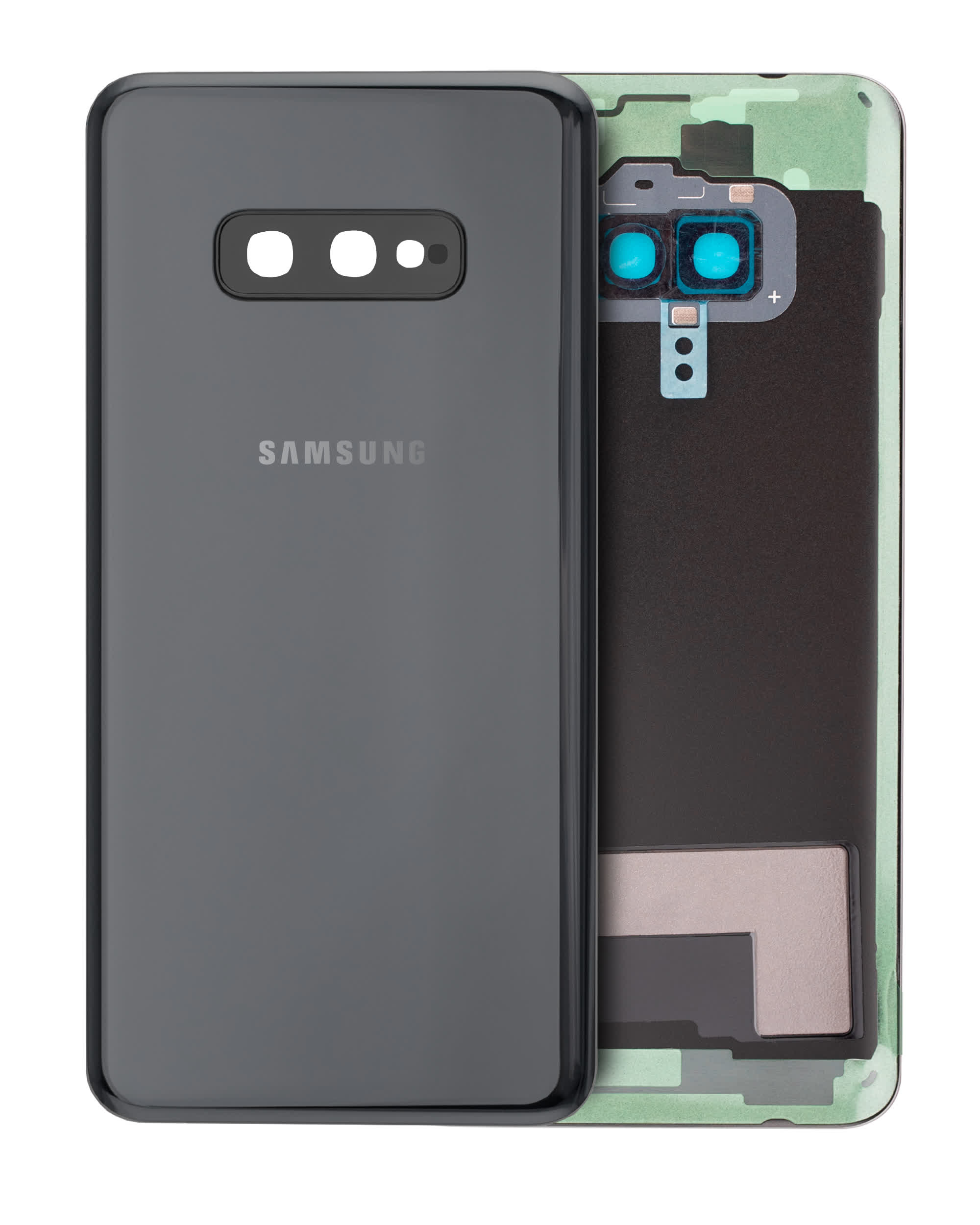 Rückdeckelglas mit Kameraglas für Samsung Galaxy S10e (Service Pack) (Prism Black)