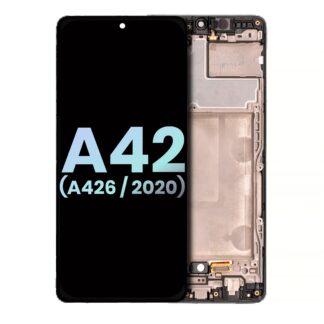 OLED Display mit Rahmen für Samsung Galaxy A42 5G (A426 / 2020) (Service Pack) (Prism Dot Black)
