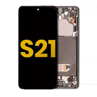 OLED Display mit Rahmen für Samsung Galaxy S21 5G (professionell aufgearbeitet) (Phantom Gray)