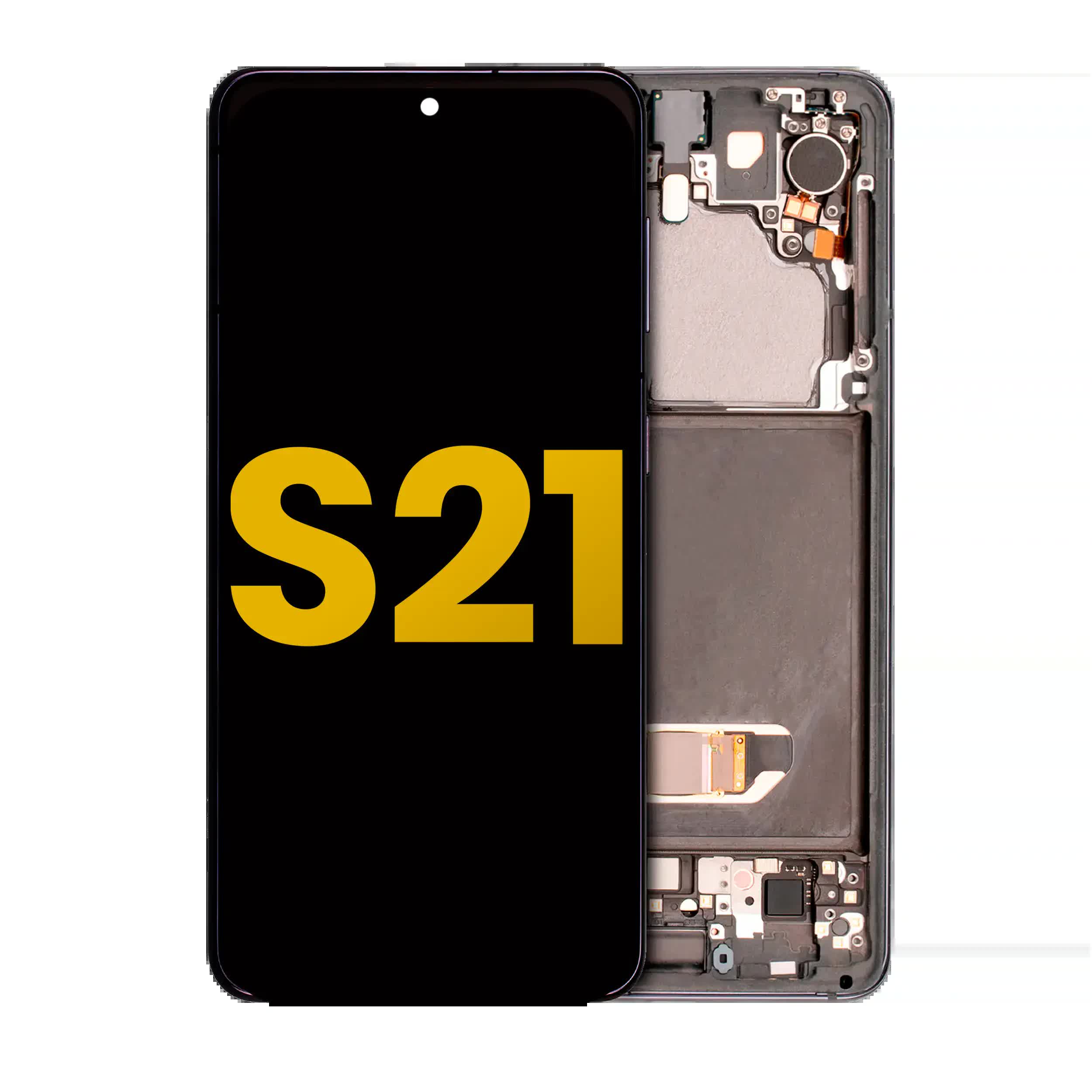 OLED Display mit Rahmen für Samsung Galaxy S21 5G (professionell aufgearbeitet) (Phantom Gray)